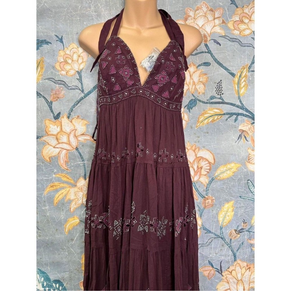 Free People Glitter Me Timbers Gown Beaded Embroidered Dress - Picture 9 of 11
